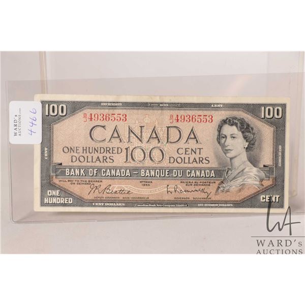 1954 Bank of Canada $100 bill