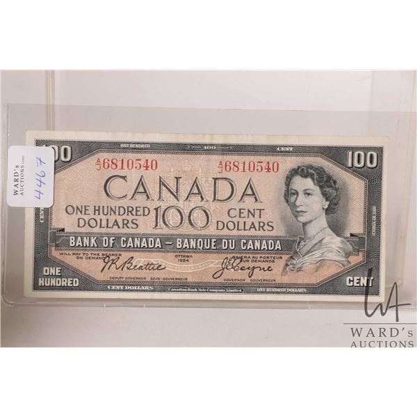 1954 Bank of Canada $100 bill