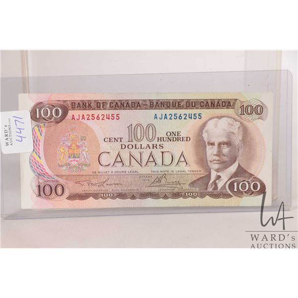 1975 Bank of Canada $100 bill