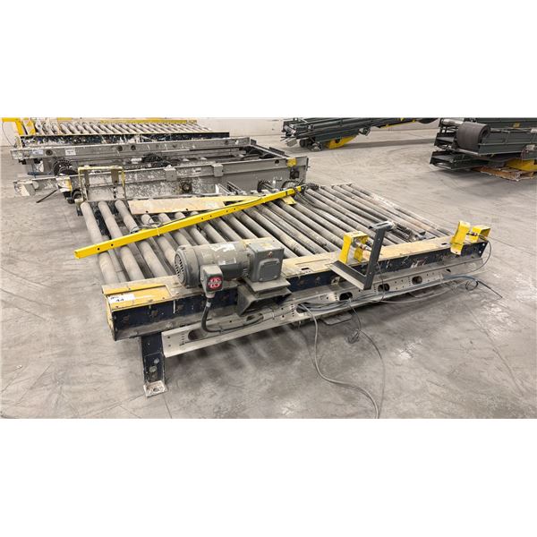 APPROX. 8FT X 5FT ROLLER CONVEYER SECTION  (FITS THE LANTECH PALLET WRAPPING SYSTEM)