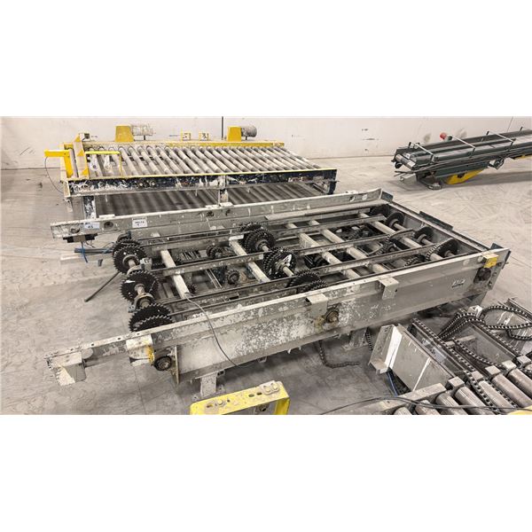 APPROX. 8FT X 5FT ROLLER CONVEYER SECTION  (FITS THE LANTECH PALLET WRAPPING SYSTEM)