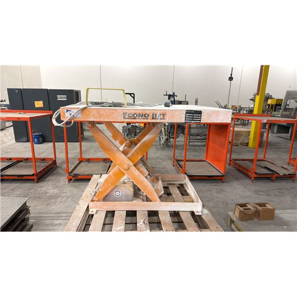 ECONO LIFT 4000 LBS. CAPACITY SCISSOR LIFT METAL WORK PLATFORM - APPROX. 40" X 42" X 33"