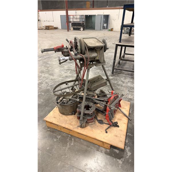 GROUP OF RIDGID PIPE FITTERS TOOLS - CUTTERS, THREADERS AND BENDERS