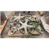 Image 1 : GROUP OF (6) 4 WHEEL ROUND METAL BARREL DOLLIES