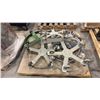 Image 2 : GROUP OF (6) 4 WHEEL ROUND METAL BARREL DOLLIES