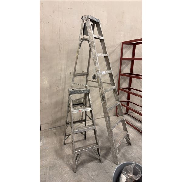 2 ALLRIGHT ALUMINIUM STEP LADDERS - 8FT & 4FT