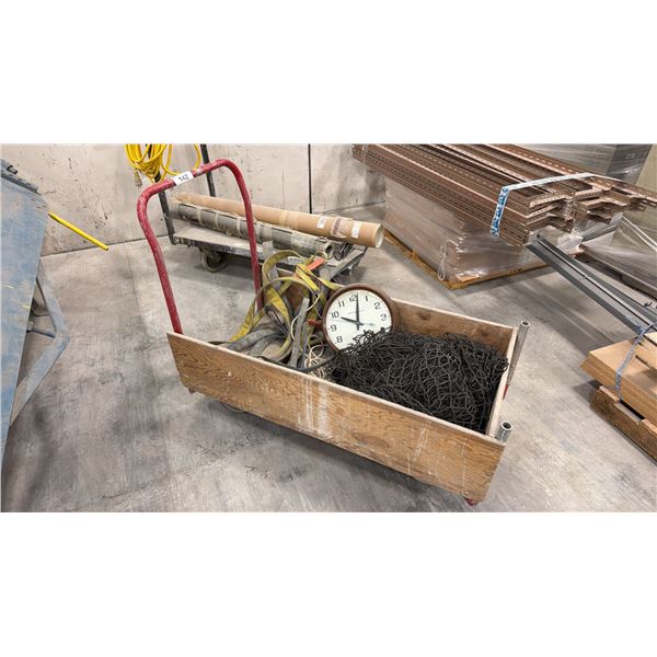 MOBILE PLATFORM WORK CART AND CONTENTS - SLINGS. CARGO NET AND CLOCK
