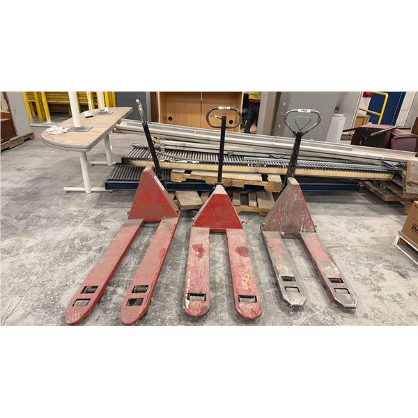 GROUP OF 3 PALLET JACKS *REPAIRS NEEDED*