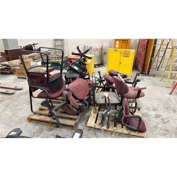 LARGE GROUP OF BURGUNDY & BLACK OFFICE CHAIRS (4 PALLETS)