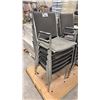 Image 2 : GROUP OF 12 GREY & CHROME STACKING CHAIRS