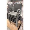 Image 3 : GROUP OF 12 GREY & CHROME STACKING CHAIRS