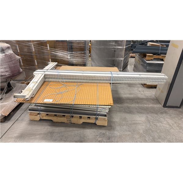 METAL SHELF RACKING SYSTEM WITH PEG BOARD SIDEWALLS