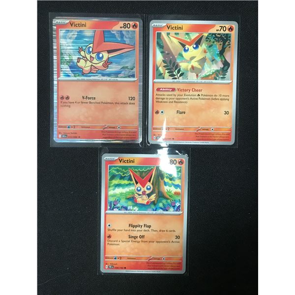 LOT OF 3 POKEMON TCG VICTINI TRADING CARDS - ALL DIFFERENT