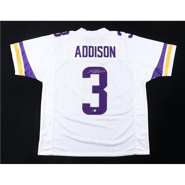 JORDAN ADDISON SIGNED MINNESOTA VIKINGS FOOTBALL JERSEY - BECKETT COA