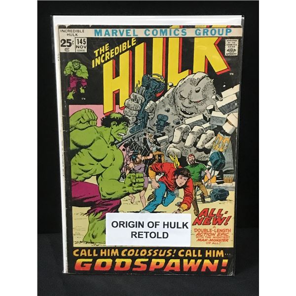 THE Incredible Hulk #145 ORIGIN OF HULK RETOLD - MARVEL COMICS