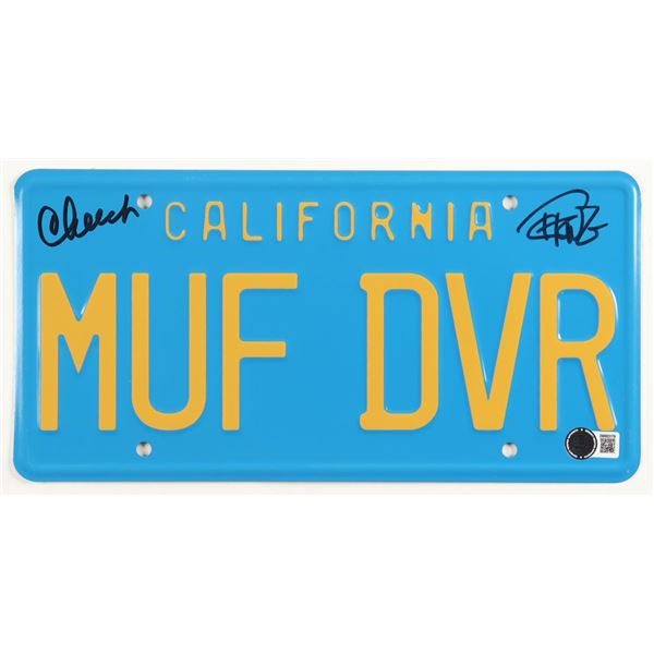 CHEECH AND CHONG SIGNED MUF DVR LICENSE PLATE - BECKETT COA