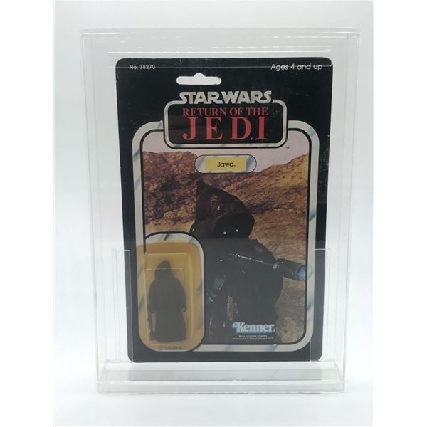VINTAGE 77 BACK KENNER STARS RETURN OF THE JEDI JAWA ACTION FIGURE ON ORIGINAL CARD