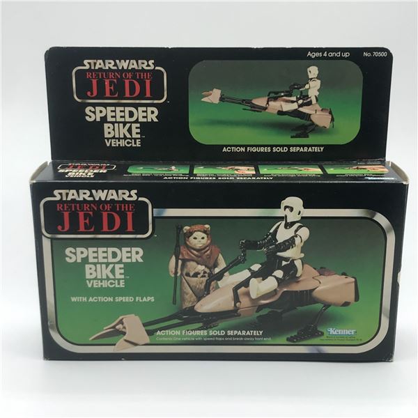 COMPLETE MIB VINTAGE KENNER Star Wars RETURN OF THE JEDI SPEEDER BIKE VEHICLE ACTION FIGURE