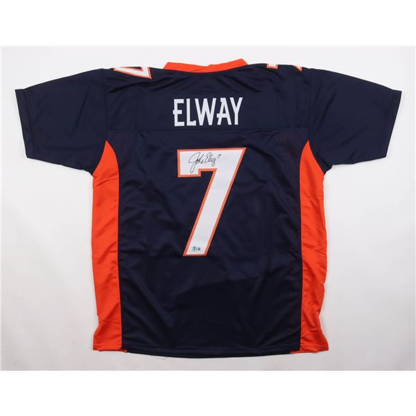 JOHN ELWAY SIGNED FOOTBALL JERSEY - BECKETT COA