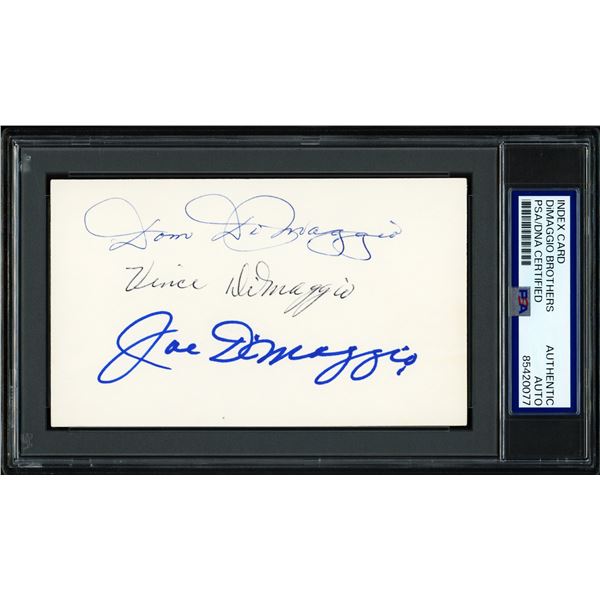 JOE VINCE AND DOM DIMAGGIO SIGNED BROTHERS PSA/DNA COA ENCASED