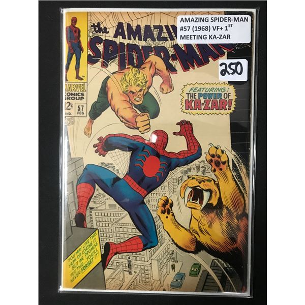 AMAZING SPIDERMAN #57 (1968) 1ST MEETING KA-ZAR - MARVEL COMICS