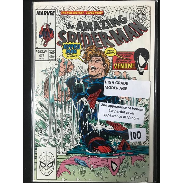 AMAZING SPIDERMAN #315 2ND APPEARANCE OF VENOM - MARVEL COMICS