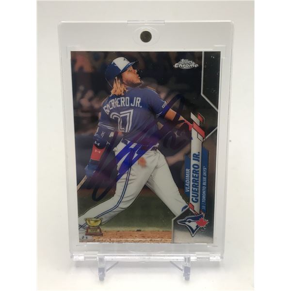 VLADIMIR GUERRERO JR SIGNED TOPPS CHROME ROOKIE CARD