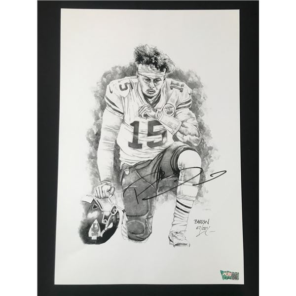 PATRICK MAHOMES SIGNED LIMITED EDITION LITHOPGRAPH - ACE COA