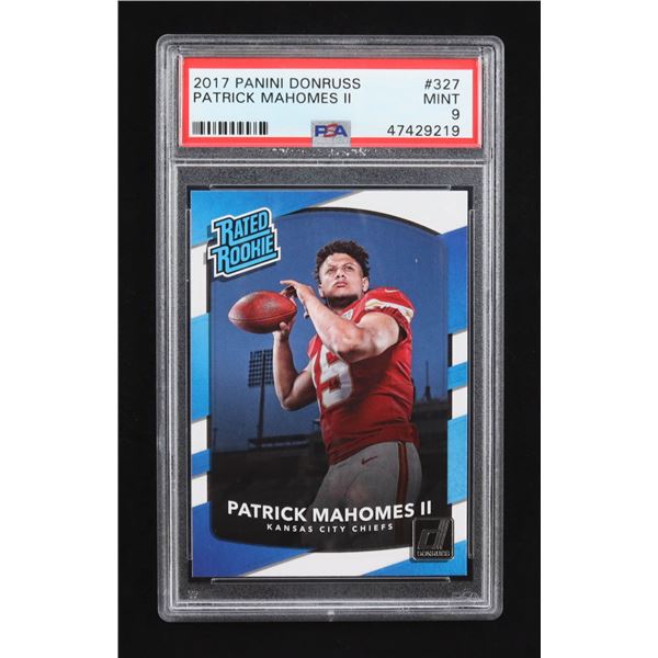 2017 PANINI DONRUSS RATED ROOKIES PATRICK MAHOMES II - PSA GRADE 9