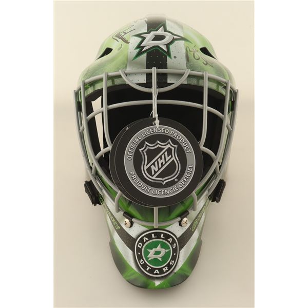 1999 DALLAS STARS STANLEY CUP CHAMPS MULTI SIGNED MASK (BELFOUR, HULL.MODANO) BECKETT COA