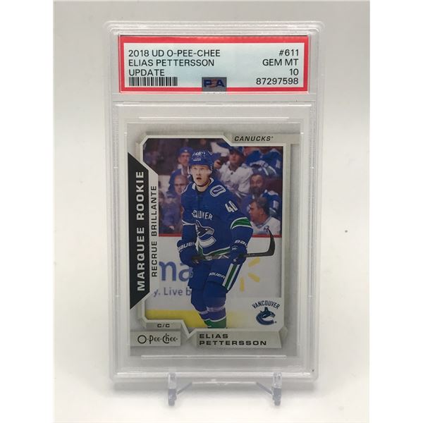 2018 UPPER DECK OPC ELIAS PETTERSSON UPDATE TRADING CARD - PSA GRADE 10