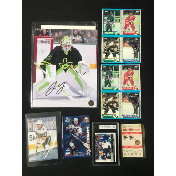 LOT OF HOCKEY MEMORABILIA INCLUDING SIGNED PICTURE