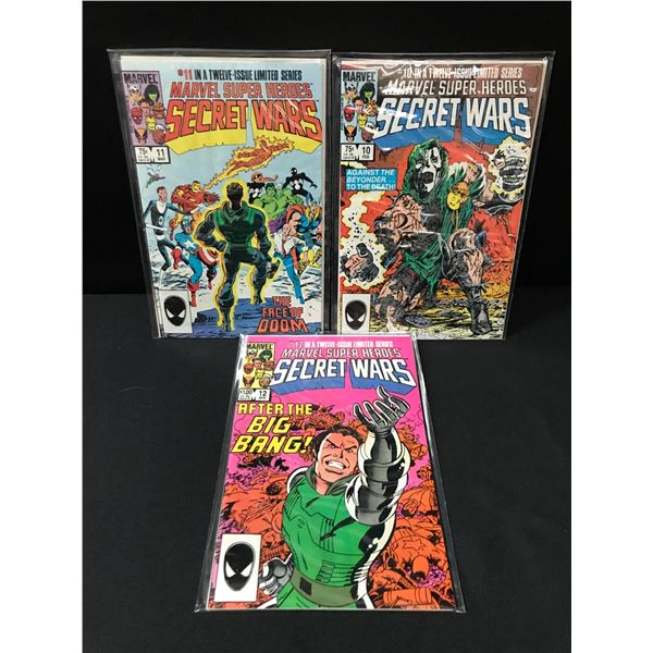 LOT OF 3 MARVEL SUPERHEROES SECRET WARS #10-12 - MARVEL COMICS