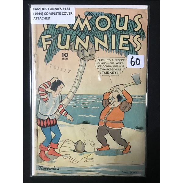 FAMOUS FUNNIES #124 (1944) COMPLETE COVER ATTACHED