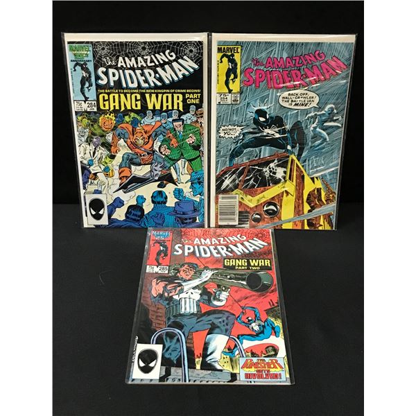 LOT OF 3 AMAZING SPIDERMAN COMICS #254, #284 & #285 - MARVEL COMICS