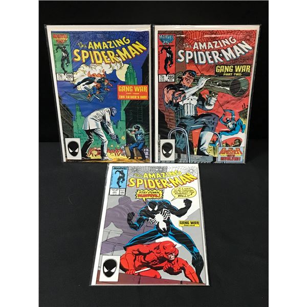 LOT OF 3 AMAZING SPIDERMAN COMICS #285 -#287 - MARVEL COMICS