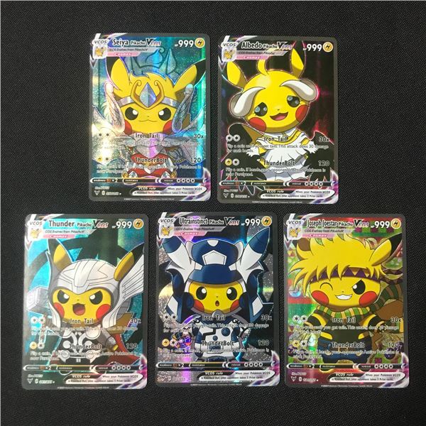 LOT OF 5 PIKACHU POKEMON COSPLAY TRADING CARDS
