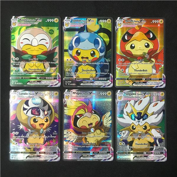 LOT OF 6 PIKACHU COSPLAY POKEMON TRADING CARDS