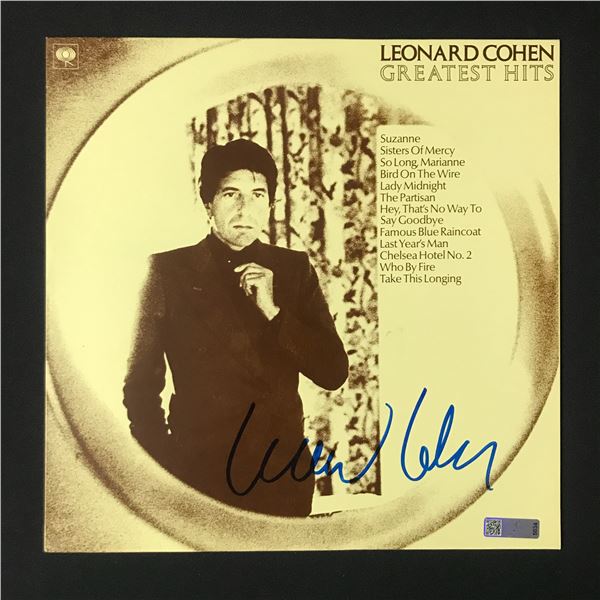 LEONARD COHEN SIGNED GREATEST HITS SLEEVE WITH COA