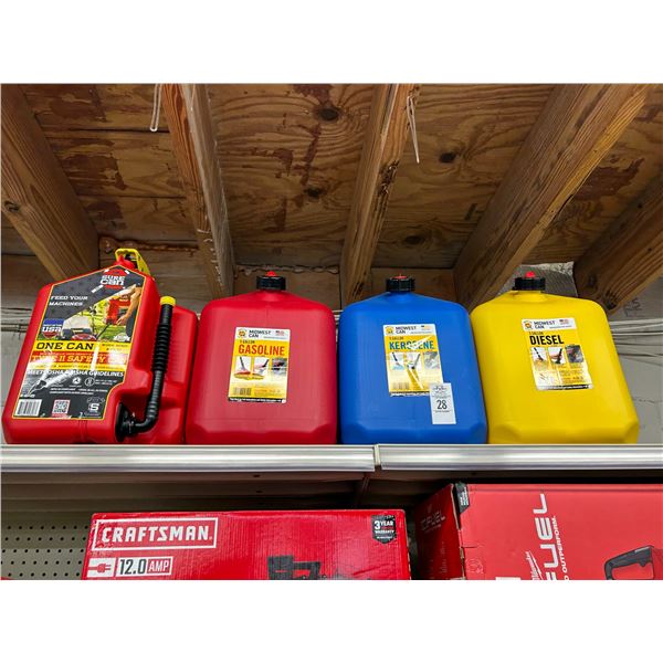 4-5 Gal. Gas Cans - 4 X $