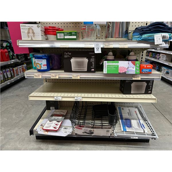 Asst. Kitchen Supplies, Utensils on Shelves