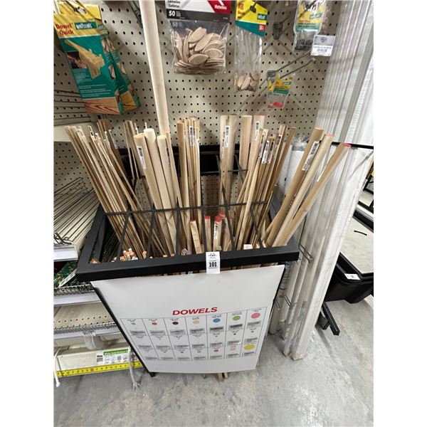 Asst. Dowels Stock w/Rack