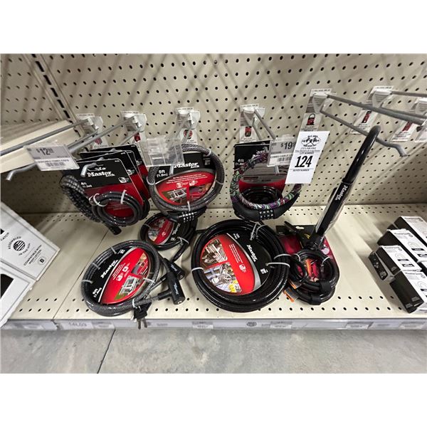 Lot of Asst. Cable Style Master Locks Braided Steel