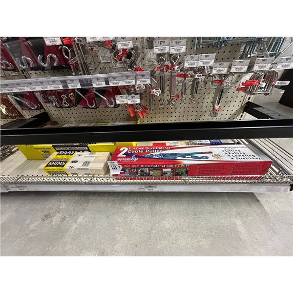 Wood Shims, 2 Ton Dual Drive Ratchet Cable Puller