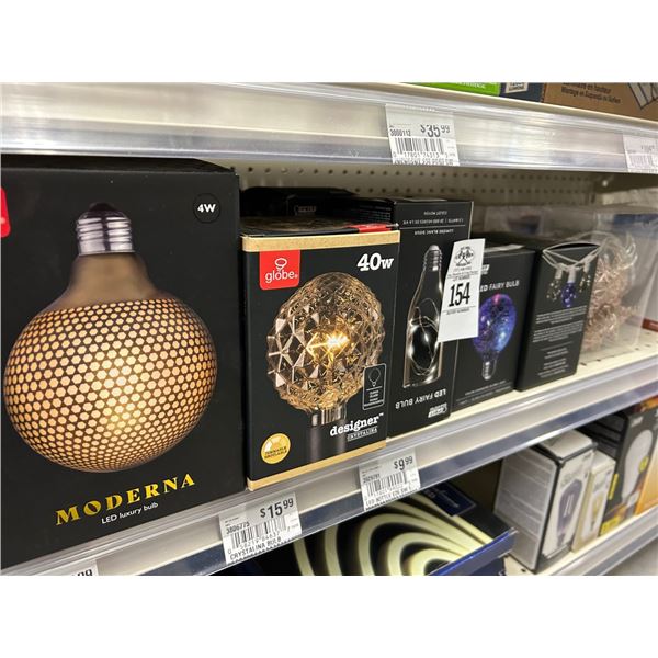 Shelf Designer Light Bulbs, LED Flex Strips