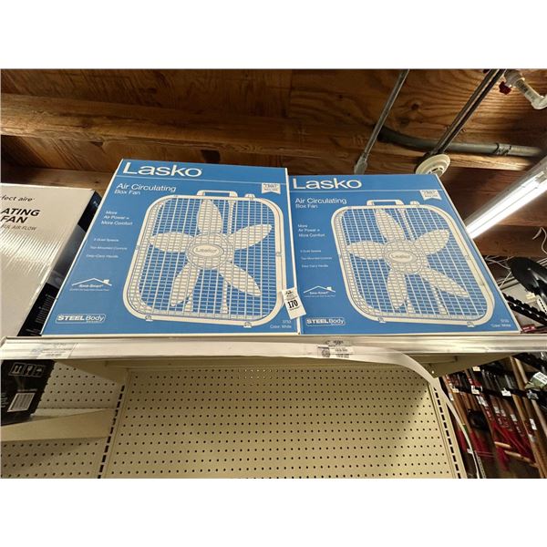2-Lasko Air Circulating Box Fans - 2 X $