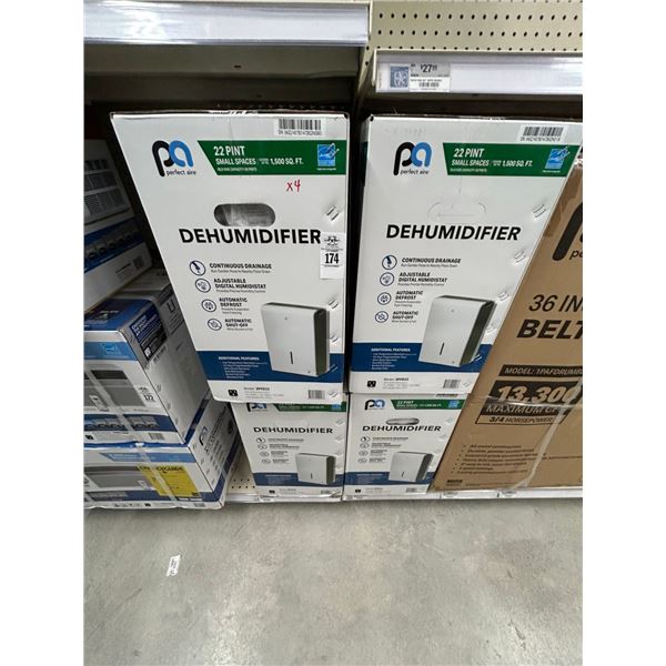 3-Perfect Aire Dehumidifiers - 3 X $