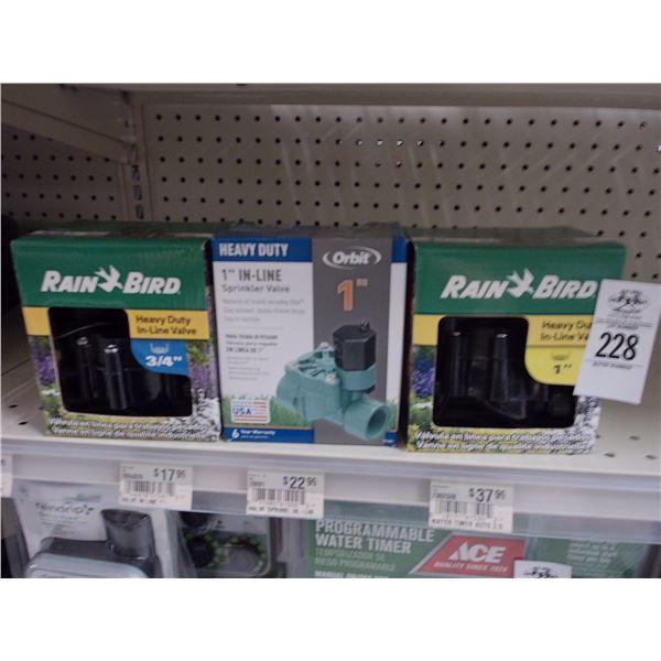 3-Rainbird, Orbit Sprinkler Valves - 3 X $