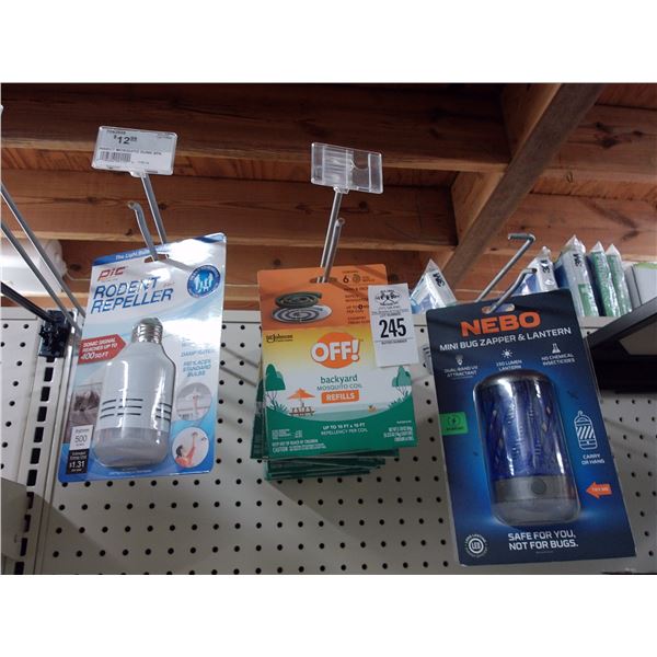 Asst. Rodent Repellent, Bug Zapper/Lantern