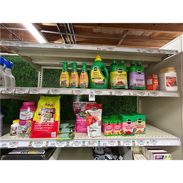 Asst. Miracle Grow Plant Food, Flower Food 2 Shelves